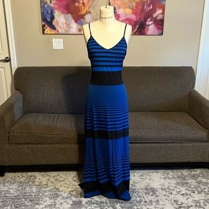Spiaggia Dolce Long Black and Blue Maxi Dress
